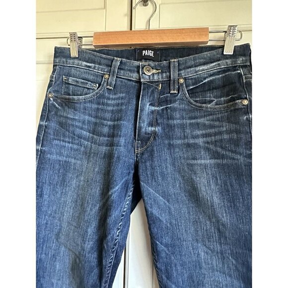 Paige Jeans Womens 28 Straight Leg Denim Dark Wash Ankle Length Mid Rise - Picture 3 of 11